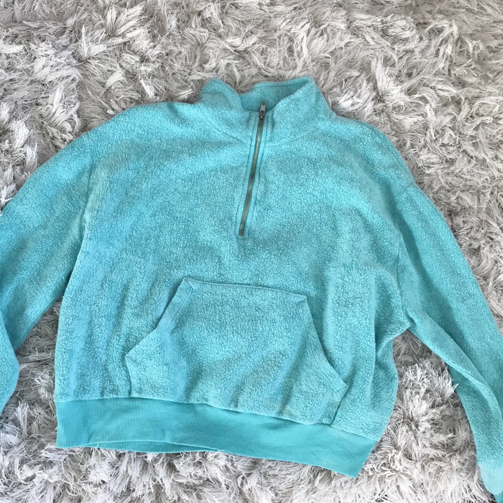 Wildfox Couture warm up sweater in mint green/blue